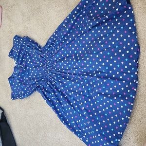 Girls Lands End polka dot dress